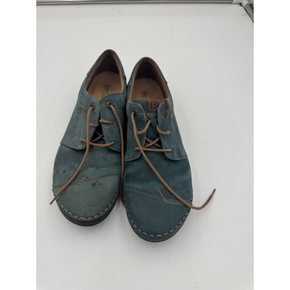 Josef Seibel Shoes Leather Comfort Lace Up Walking Shoes Germany 42 Teal lace up